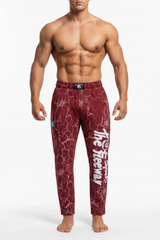 Pantaloni Allenamento Bodybuilding Unisex Bordeaux Marmorizzato - Art.252