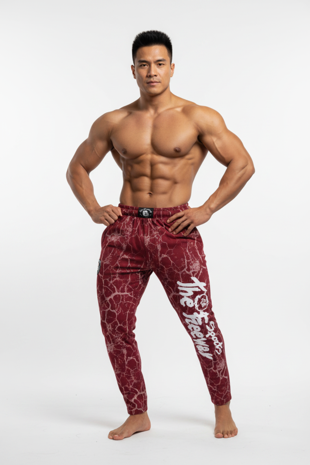Pantaloni Allenamento Bodybuilding Unisex Bordeaux Marmorizzato - Art.252