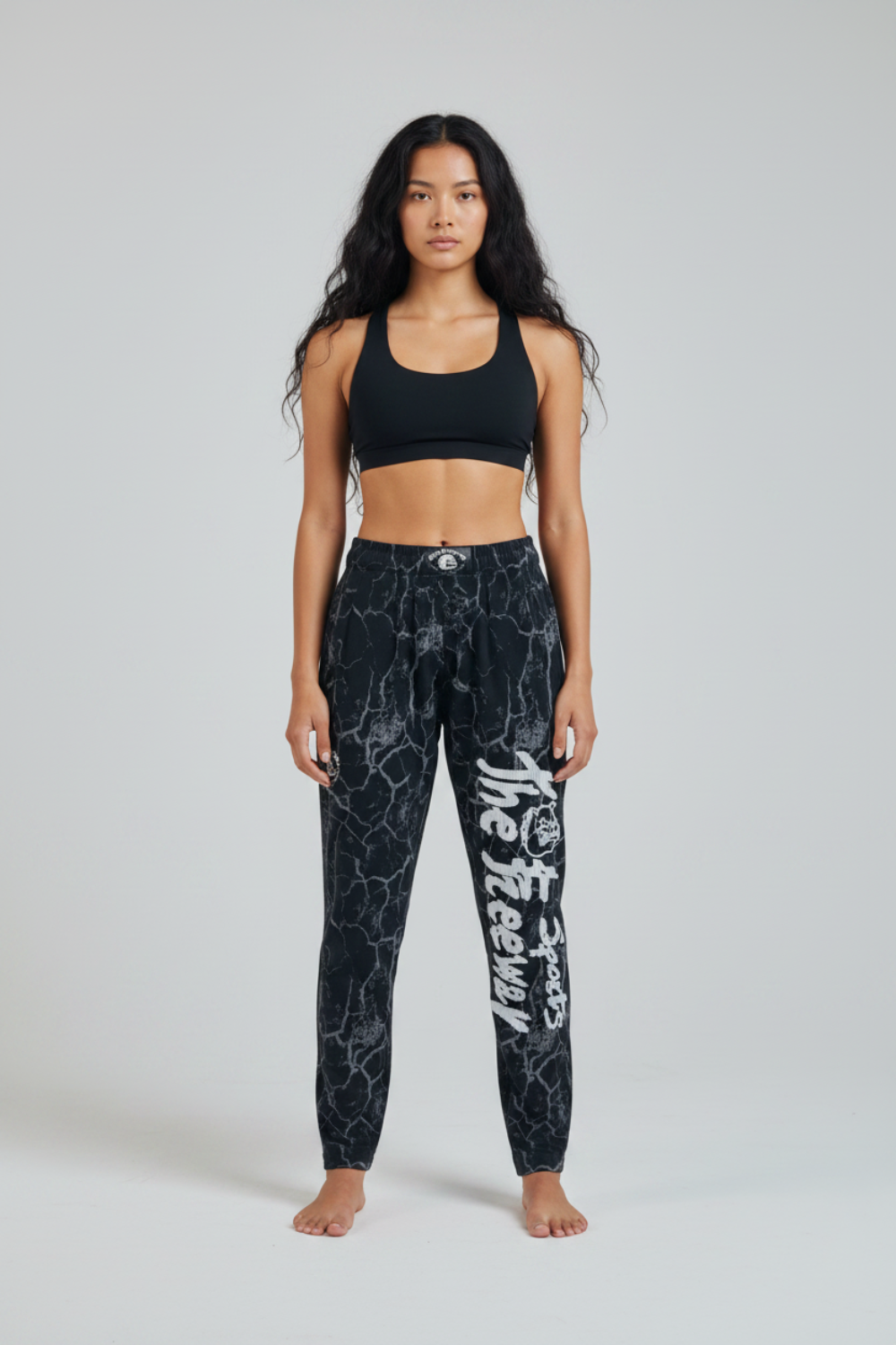Pantaloni Allenamento Bodybuilding Unisex Nero Marmorizzato - Art.252