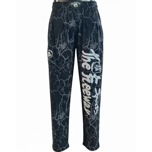 Pantaloni Allenamento Bodybuilding Unisex Nero Marmorizzato - Art.252 - XS / Marmorizzato Nero / 95% Poliestere, 5%
