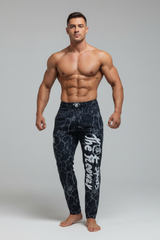 Pantaloni Allenamento Bodybuilding Unisex Nero Marmorizzato - Art.252
