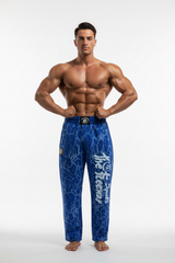 Pantaloni Allenamento Bodybuilding Unisex Royal Blu Marmorizzato - Art.252