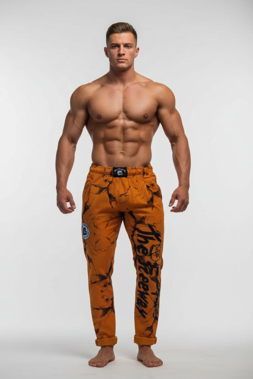 Pantaloni Allenamento Bodybuilding Unisex Senape Marmorizzato - Art.252