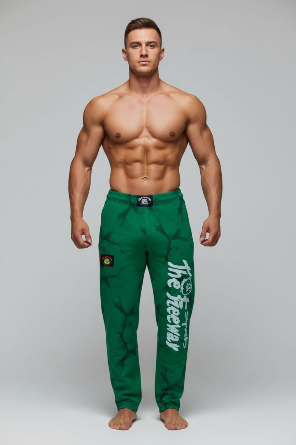 Pantaloni Allenamento Bodybuilding Unisex Verde Marmorizzato - Art.252